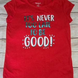 Cat & Jack Never Too Late T-Shirt - Red - Size L (10/12)